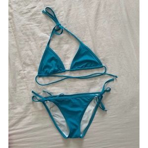VS teal string Bikini set